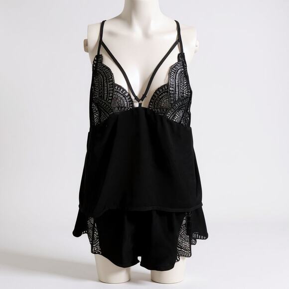 BLUEBELLA Black Kelsa Cami Pajama Set 10 Large Lingerie Lounge Set - Picture 1 of 10